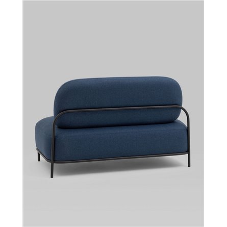 Диван|Stool Group|Стоун рогожка синий, ножки черные, металл