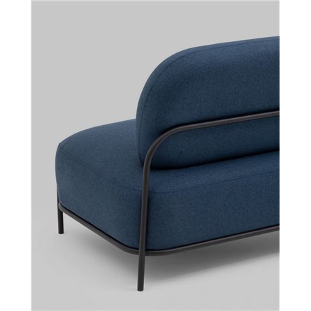 Диван|Stool Group|Стоун рогожка синий, ножки черные, металл