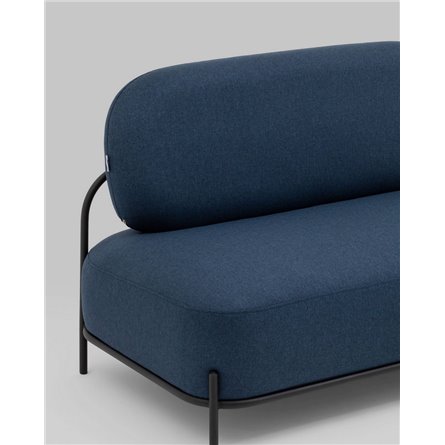 Диван|Stool Group|Стоун рогожка синий, ножки черные, металл