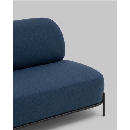 Диван|Stool Group|Стоун рогожка синий, ножки черные, металл