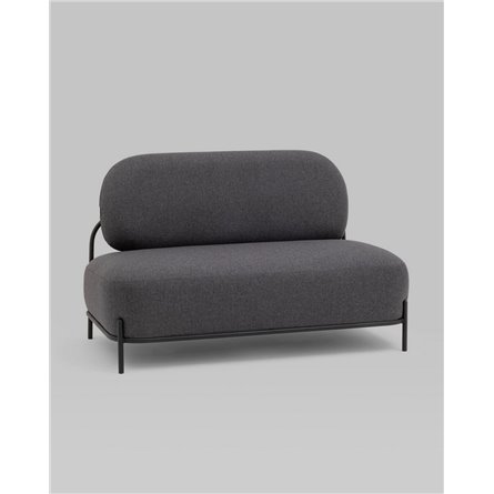 Диван|Stool Group|Стоун рогожка тёмно-серый, ножки черные, металл