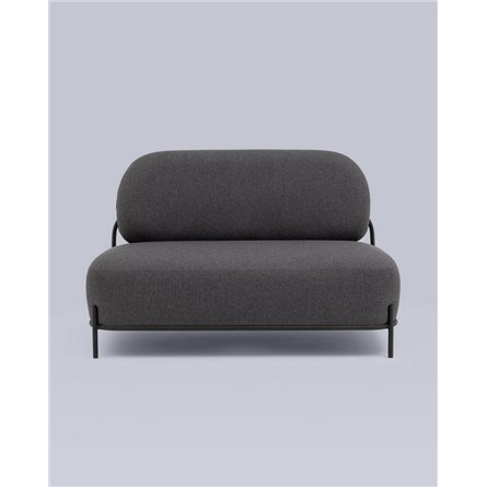 Диван|Stool Group|Стоун рогожка тёмно-серый, ножки черные, металл