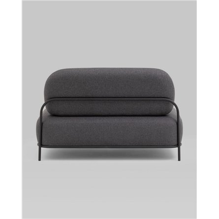 Диван|Stool Group|Стоун рогожка тёмно-серый, ножки черные, металл