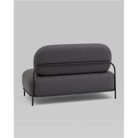 Диван|Stool Group|Стоун рогожка тёмно-серый, ножки черные, металл