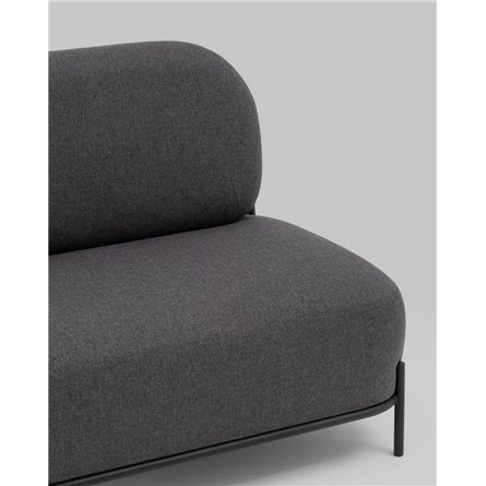 Диван|Stool Group|Стоун рогожка тёмно-серый, ножки черные, металл