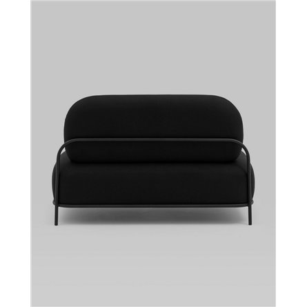 Диван|Stool Group|Стоун рогожка черный, ножки черные, металл