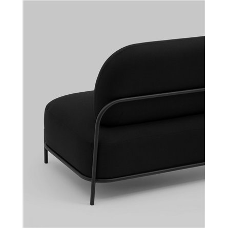 Диван|Stool Group|Стоун рогожка черный, ножки черные, металл