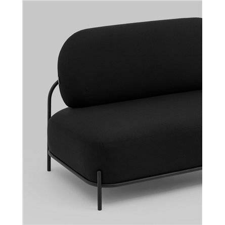 Диван|Stool Group|Стоун рогожка черный, ножки черные, металл