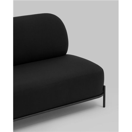 Диван|Stool Group|Стоун рогожка черный, ножки черные, металл