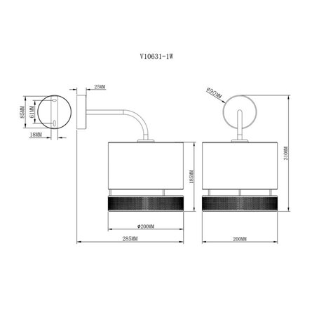 Бра|Moderli|V10631-1W Gela 1*E27*60W