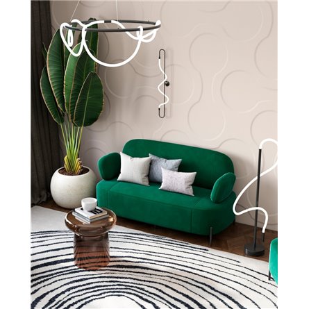 Диван|Stool Group|Кэнди велюр зелёный, ножки черные, металл