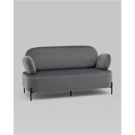 Диван|Stool Group|Кэнди велюр серый, ножки черные, металл