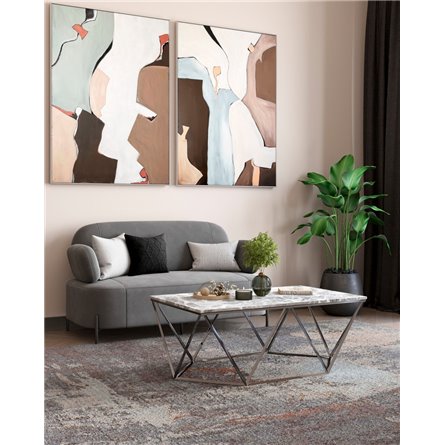 Диван|Stool Group|Кэнди велюр серый, ножки черные, металл