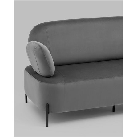 Диван|Stool Group|Кэнди велюр серый, ножки черные, металл