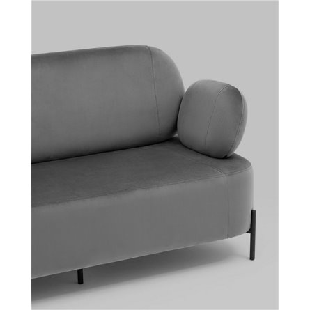 Диван|Stool Group|Кэнди велюр серый, ножки черные, металл