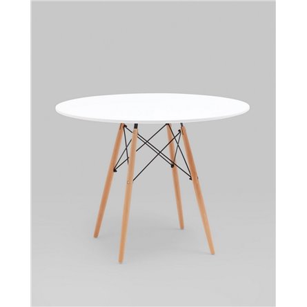 Стол|Stool Group|EAMES DSW D100, белый, столешница МДФ, ножки метал, массив бука