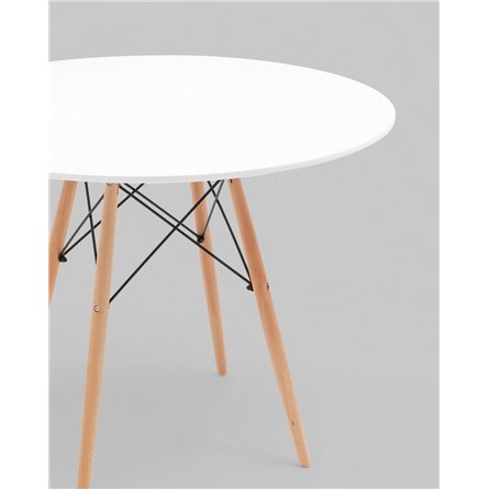 Стол|Stool Group|EAMES DSW D100, белый, столешница МДФ, ножки метал, массив бука