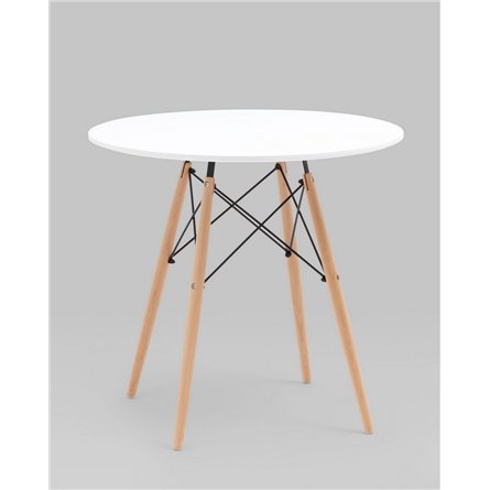 Стол|Stool Group|EAMES DSW D80, белый, столешница МДФ, ножки метал, массив бука