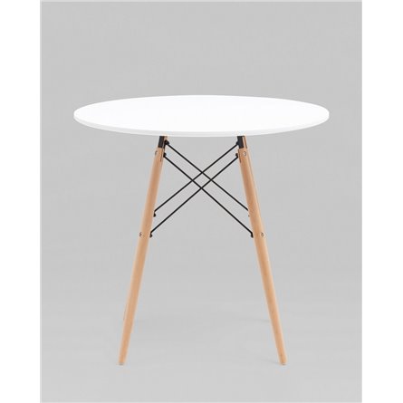 Стол|Stool Group|EAMES DSW D80, белый, столешница МДФ, ножки метал, массив бука