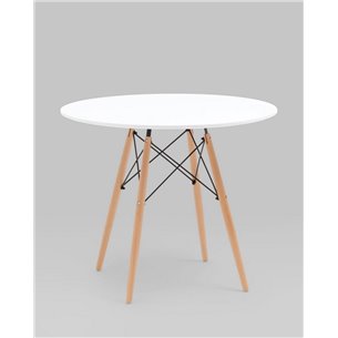 Стол|Stool Group|EAMES DSW D90, белый, столешница МДФ, ножки метал, массив бука