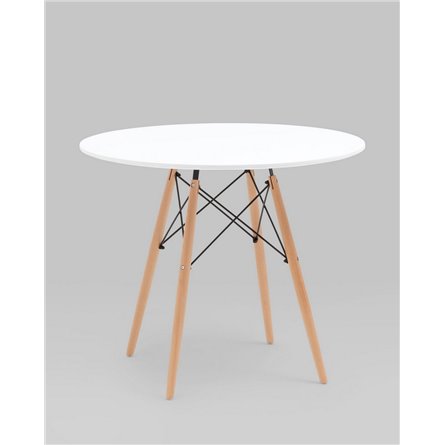 Стол|Stool Group|EAMES DSW D90, белый, столешница МДФ, ножки метал, массив бука