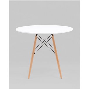 Стол|Stool Group|EAMES DSW D90, белый, столешница МДФ, ножки метал, массив бука