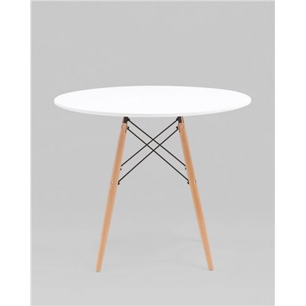 Стол|Stool Group|EAMES DSW D90, белый, столешница МДФ, ножки метал, массив бука