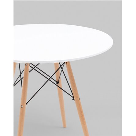 Стол|Stool Group|EAMES DSW D90, белый, столешница МДФ, ножки метал, массив бука