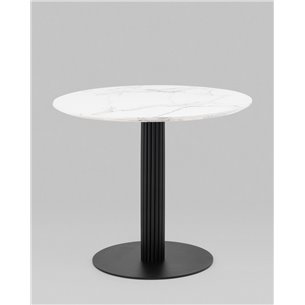 Стол|Stool Group|Stem D90 мрамор, столешница МДФ, ножка металлическая черная