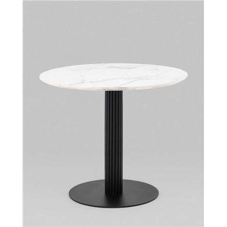 Стол|Stool Group|Stem D90 мрамор, столешница МДФ, ножка металлическая черная
