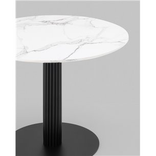 Стол|Stool Group|Stem D90 мрамор, столешница МДФ, ножка металлическая черная