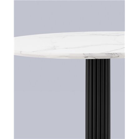 Стол|Stool Group|Stem D90 мрамор, столешница МДФ, ножка металлическая черная