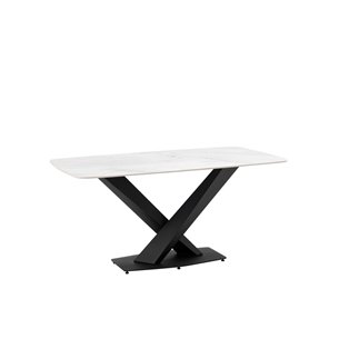 Стол обеденный Belle 160х90 белый мрамор