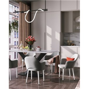 Стол|Stool Group|Belle 160х90 столешница белый мрамор керамика ножки черные мдф