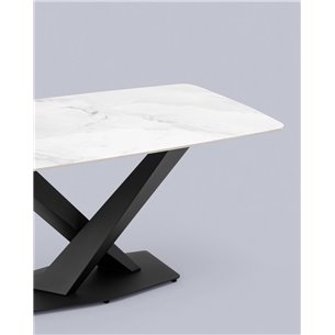 Стол|Stool Group|Belle 160х90 столешница белый мрамор керамика ножки черные мдф