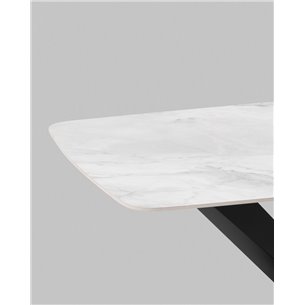 Стол|Stool Group|Belle 160х90 столешница белый мрамор керамика ножки черные мдф