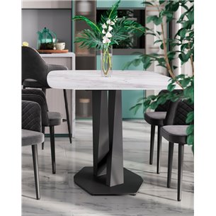 Стол|Stool Group|Belle 180х90 столешница белый мрамор керамика ножки черные мдф