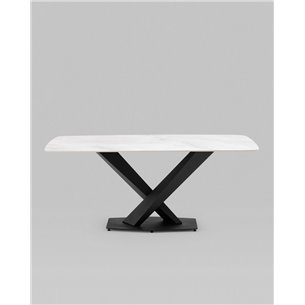 Стол|Stool Group|Belle 180х90 столешница белый мрамор керамика ножки черные мдф