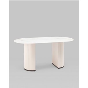 Стол|Stool Group|Opera 160х90 столешница белый мрамор керамика ножки плиссе металл