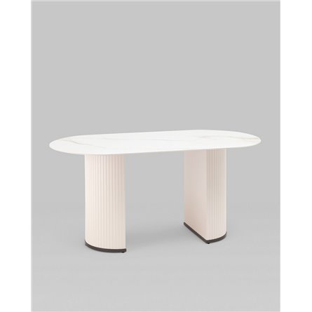 Стол|Stool Group|Opera 160х90 столешница белый мрамор керамика ножки плиссе металл