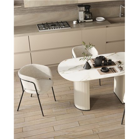 Стол|Stool Group|Opera 160х90 столешница белый мрамор керамика ножки плиссе металл