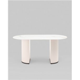 Стол|Stool Group|Opera 160х90 столешница белый мрамор керамика ножки плиссе металл