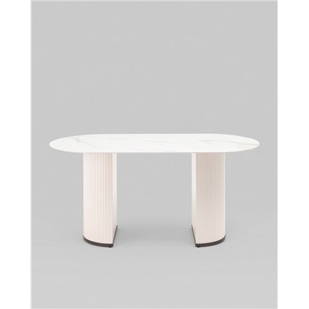 Стол|Stool Group|Opera 160х90 столешница белый мрамор керамика ножки плиссе металл