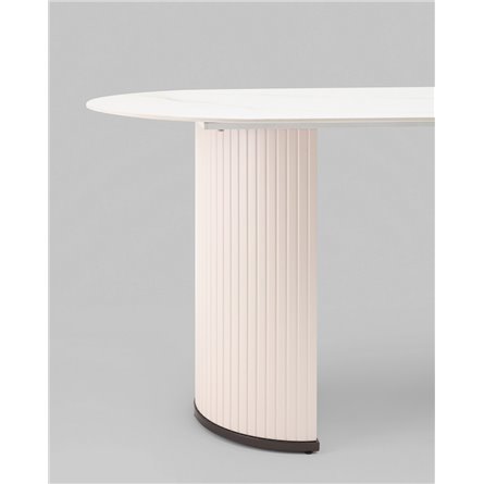 Стол|Stool Group|Opera 160х90 столешница белый мрамор керамика ножки плиссе металл