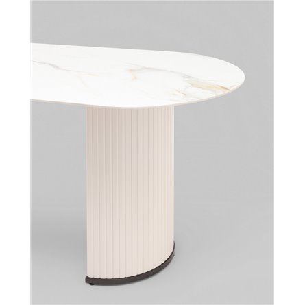 Стол|Stool Group|Opera 160х90 столешница белый мрамор керамика ножки плиссе металл