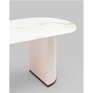Стол|Stool Group|Opera 160х90 столешница белый мрамор керамика ножки плиссе металл