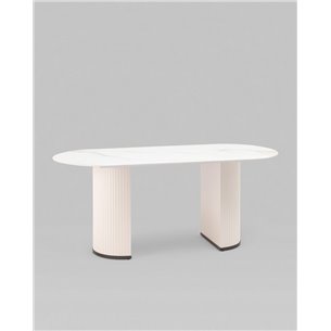 Стол|Stool Group|Opera 180х90 столешница белый мрамор керамика ножки плиссе металл