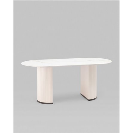 Стол|Stool Group|Opera 180х90 столешница белый мрамор керамика ножки плиссе металл