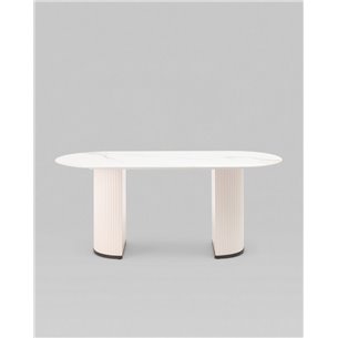 Стол|Stool Group|Opera 180х90 столешница белый мрамор керамика ножки плиссе металл