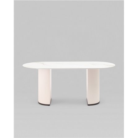 Стол|Stool Group|Opera 180х90 столешница белый мрамор керамика ножки плиссе металл